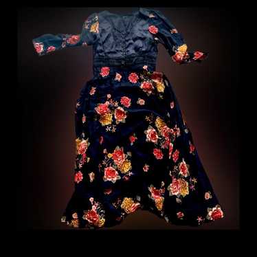 Vintage ghostly gothic floral dress - image 1