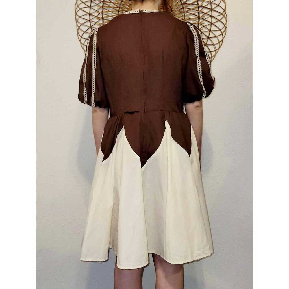 Vintage 1970s Jeri Bee Brown & Cream Renaissance … - image 2