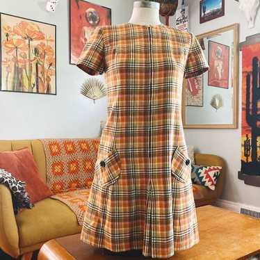 Vintage 70's Young Pendleton plaid jumper dress - image 1