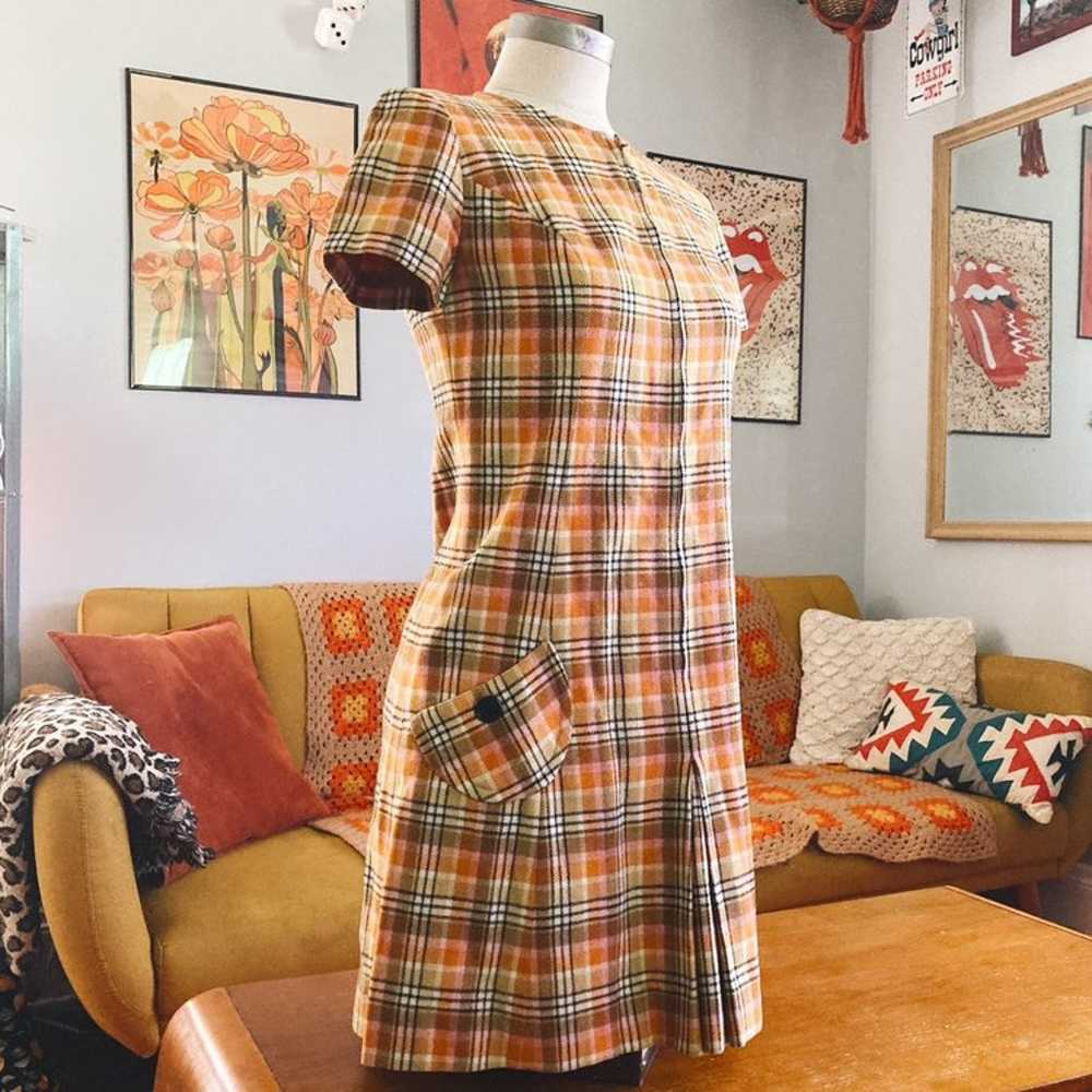 Vintage 70's Young Pendleton plaid jumper dress - image 2