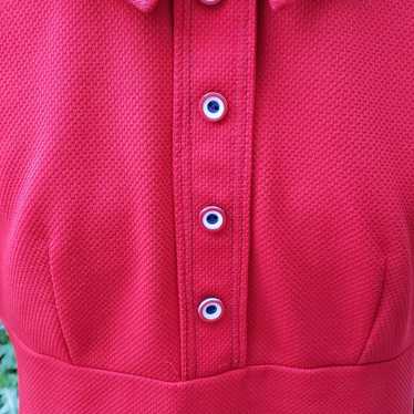 Vintage! 1950s-1960s cherry red shirtdress mid ce… - image 1