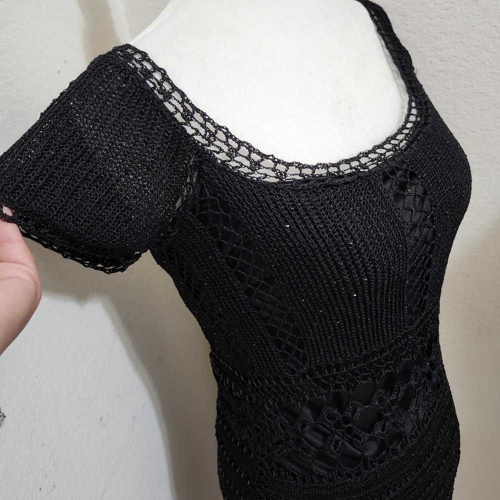 Vintage 90s Stunning Basix II crochet beaded knit… - image 2