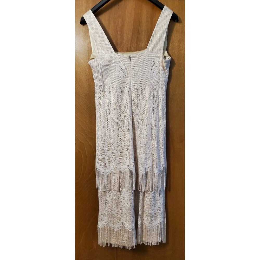 Gorgeous Vintage Damianou Beige Fringed Slip Dres… - image 2