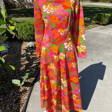 Vtg Floral Dress Lrg - image 1