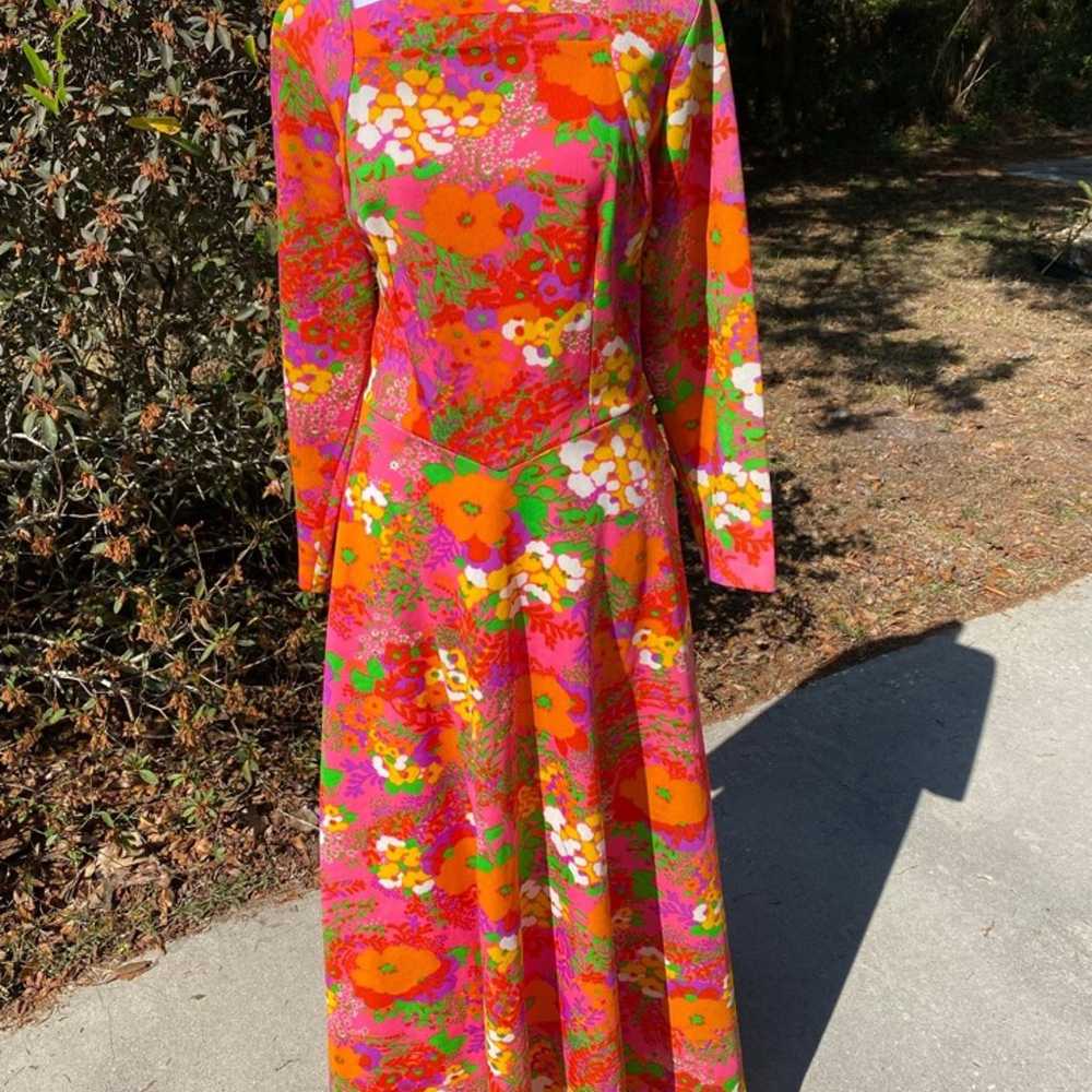 Vtg Floral Dress Lrg - image 2