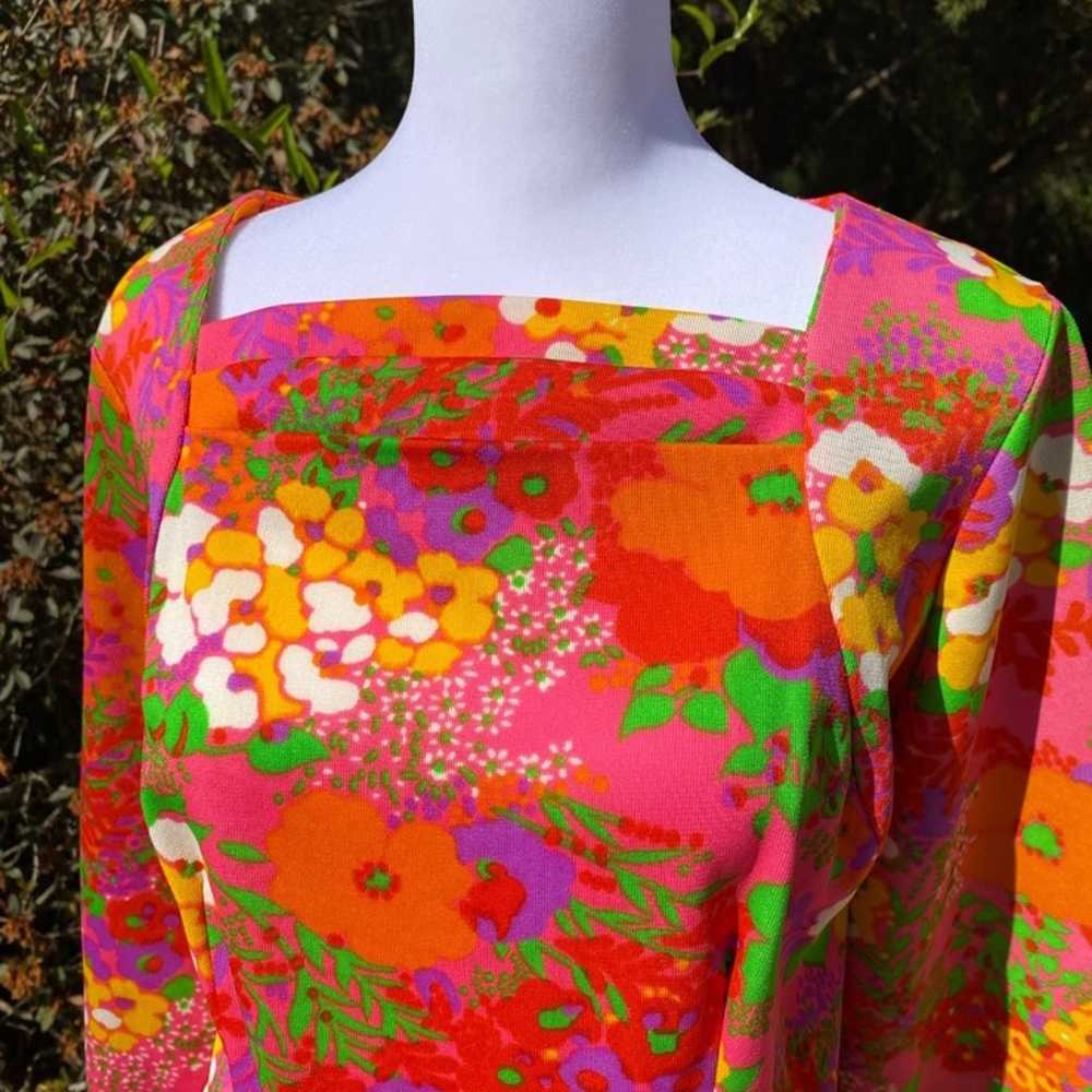 Vtg Floral Dress Lrg - image 3