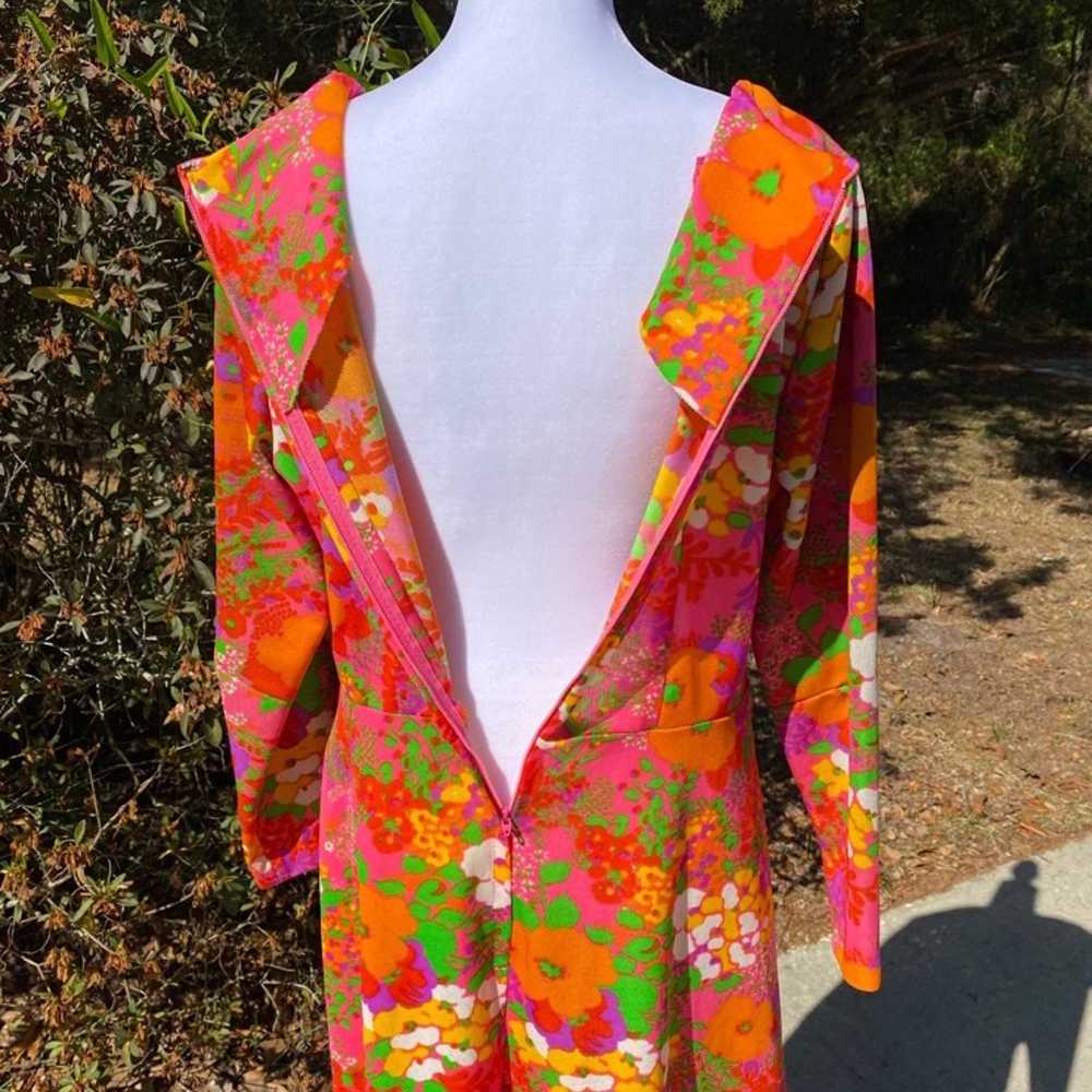 Vtg Floral Dress Lrg - image 8