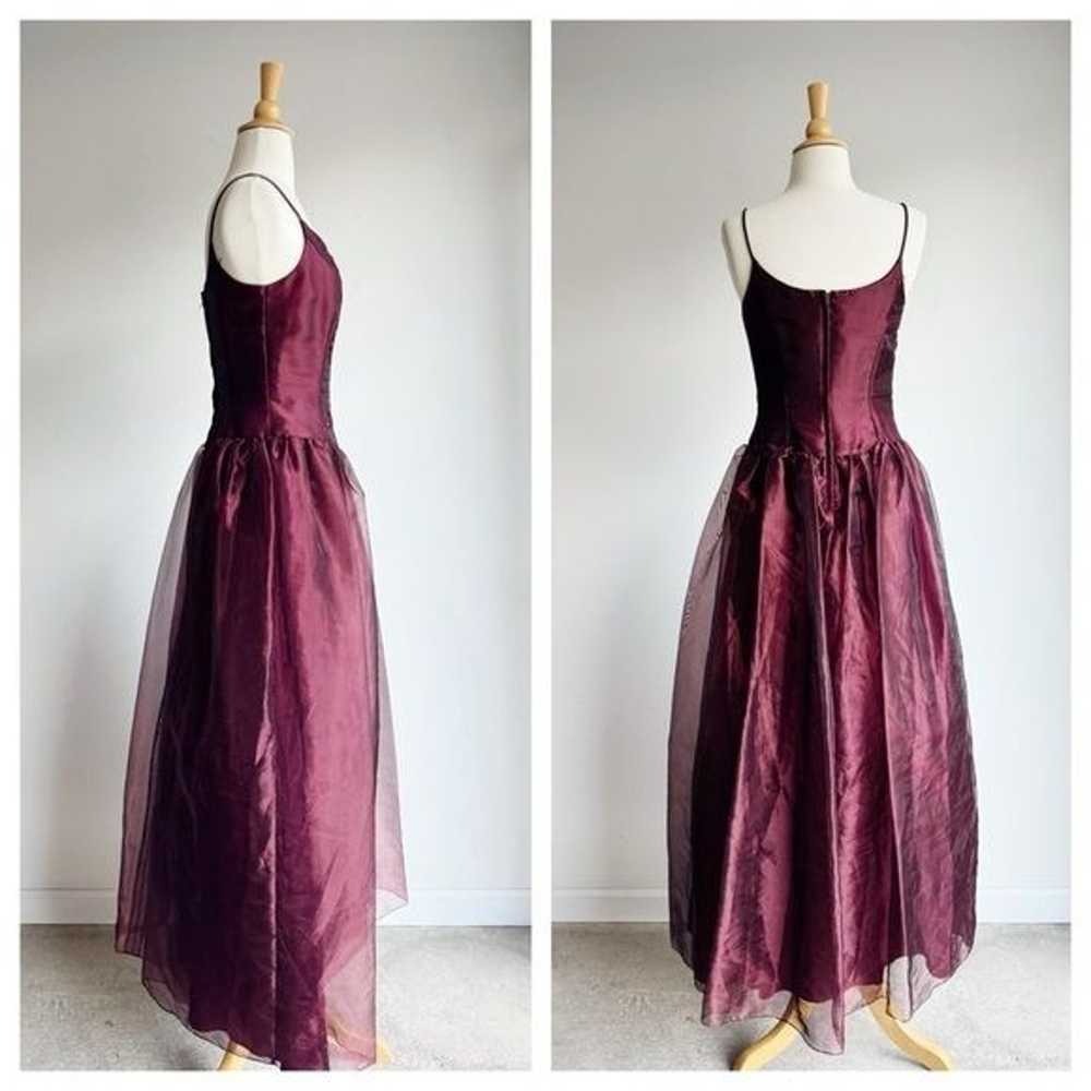 VINTAGE MCCLINTOCK | Burgundy Organza Prom Dress … - image 2