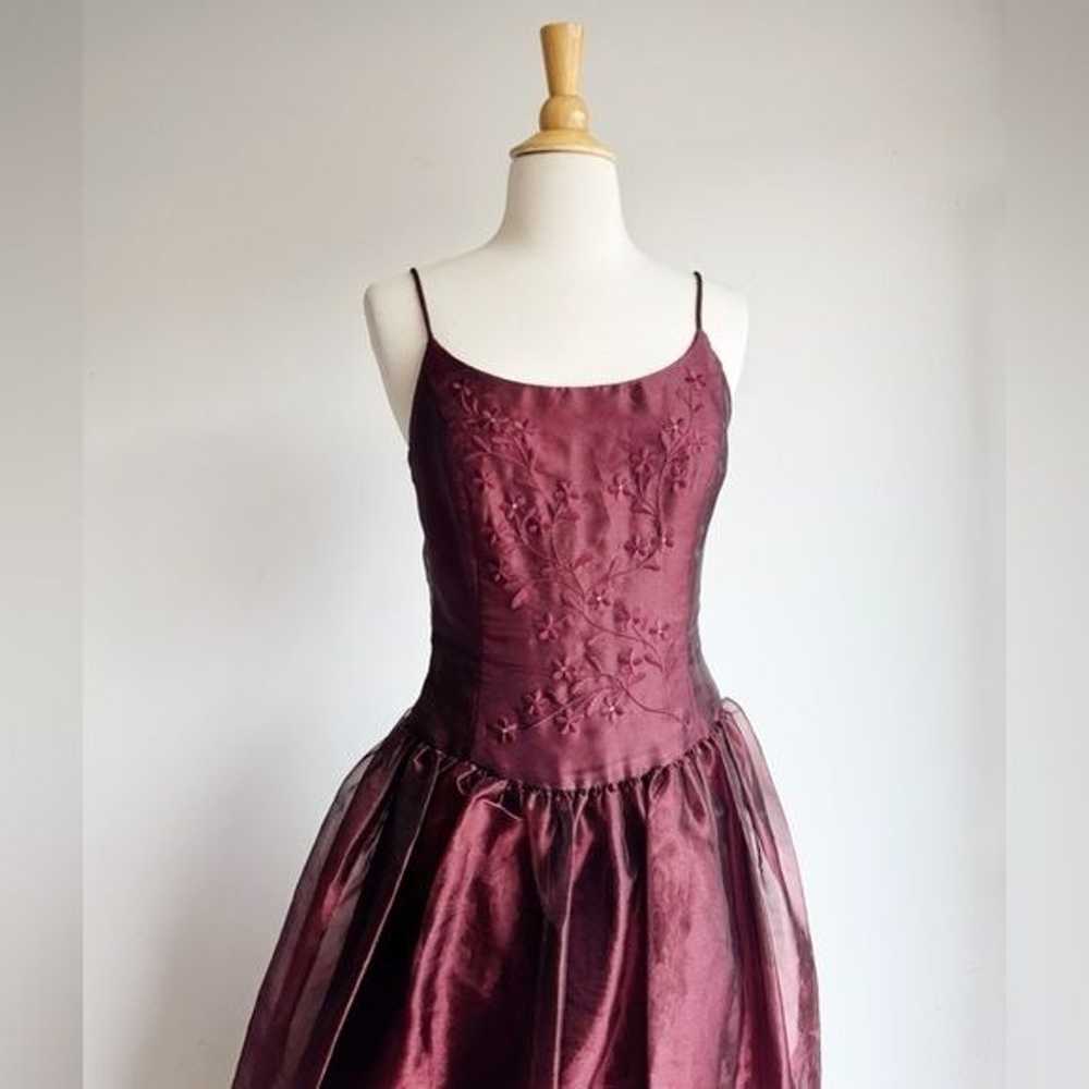 VINTAGE MCCLINTOCK | Burgundy Organza Prom Dress … - image 4