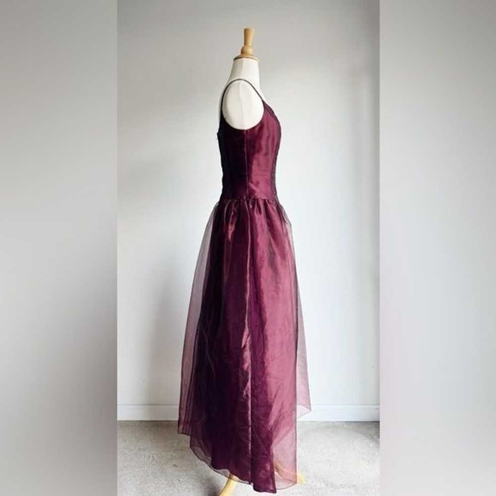 VINTAGE MCCLINTOCK | Burgundy Organza Prom Dress … - image 5