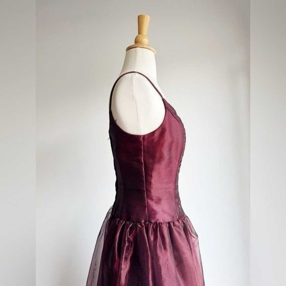 VINTAGE MCCLINTOCK | Burgundy Organza Prom Dress … - image 6