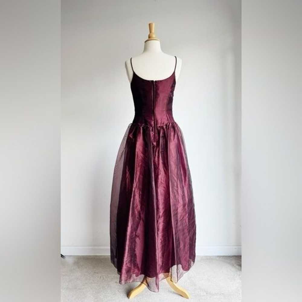 VINTAGE MCCLINTOCK | Burgundy Organza Prom Dress … - image 7