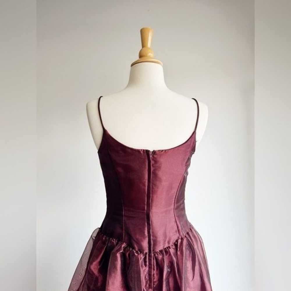 VINTAGE MCCLINTOCK | Burgundy Organza Prom Dress … - image 8