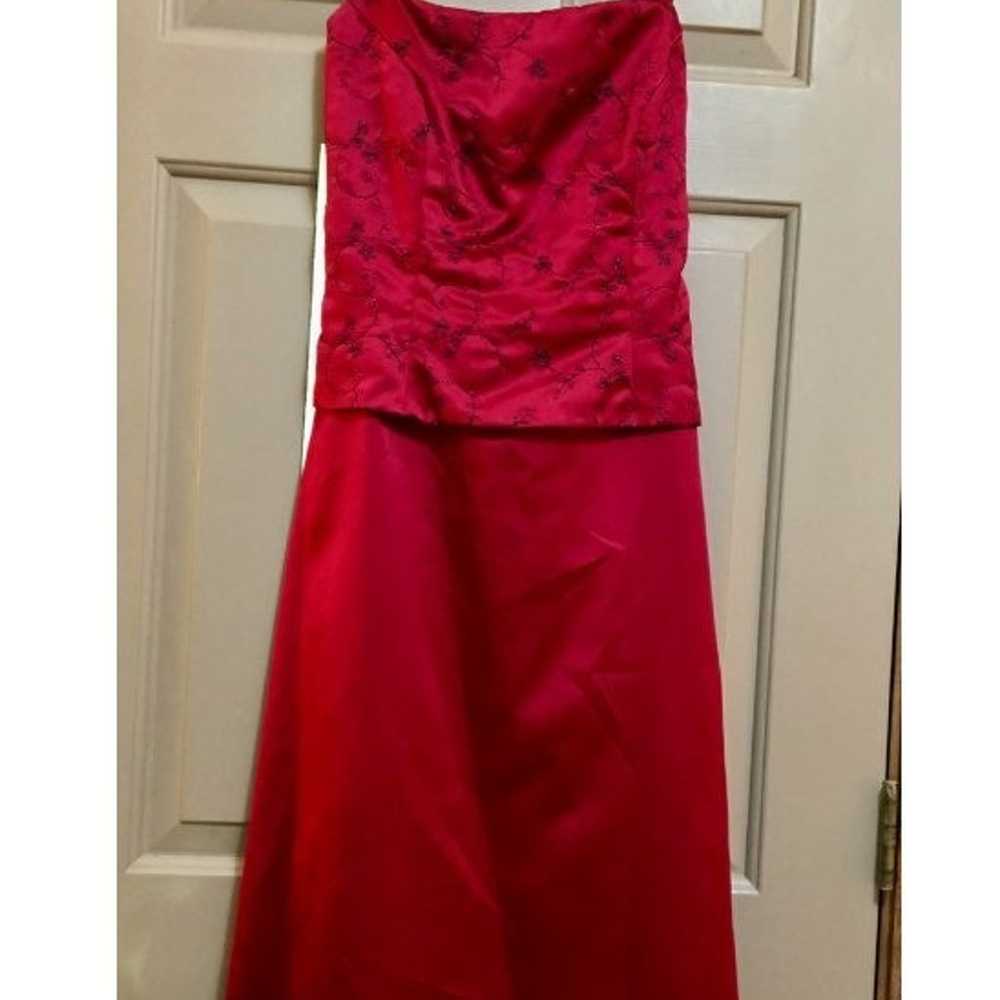 Vintage 90s Red And Black Vampy Goth Prom Dress F… - image 2