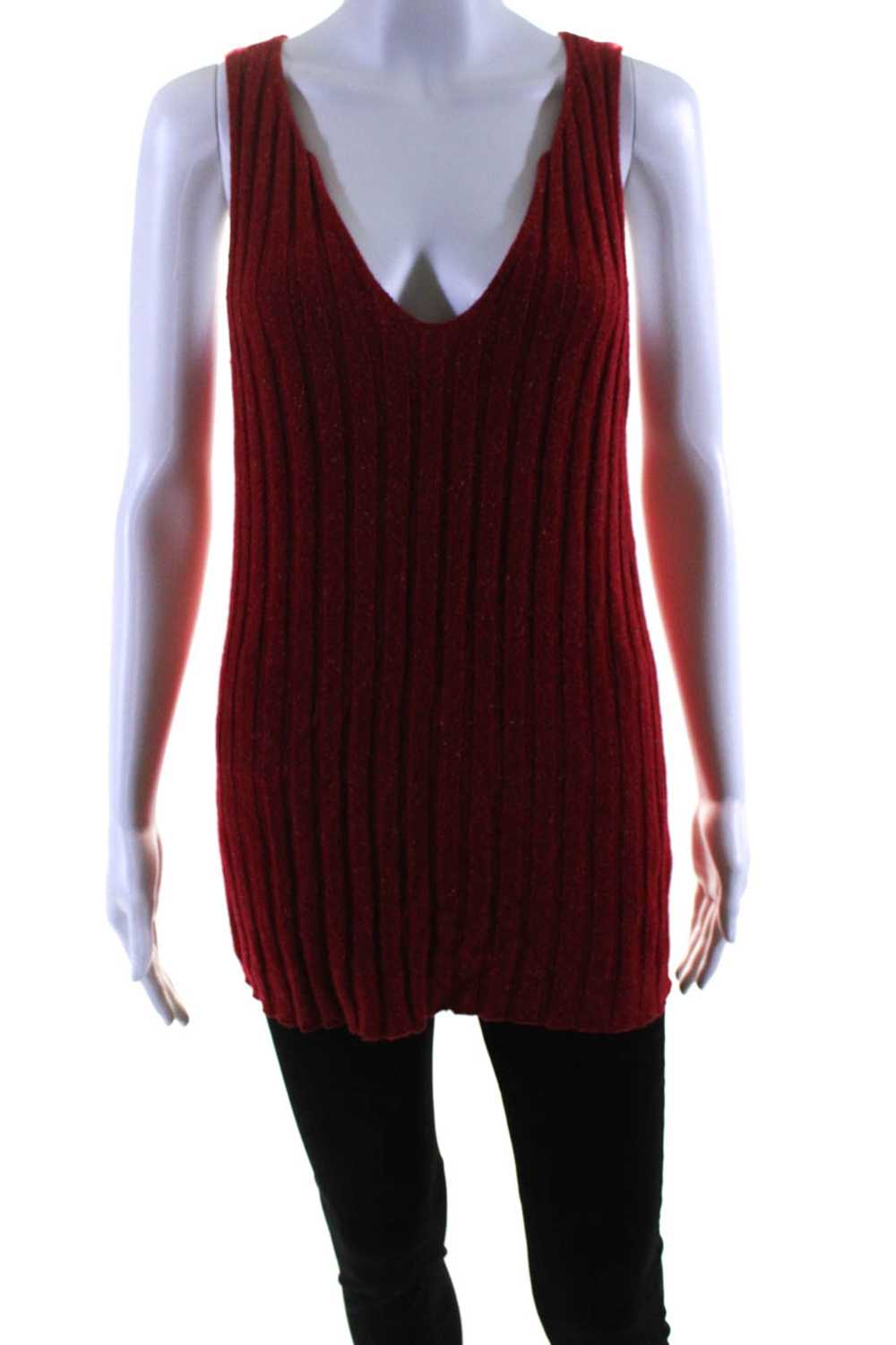 Creatures Of Comfort Womens Wide Rib V Neck Knit … - image 1