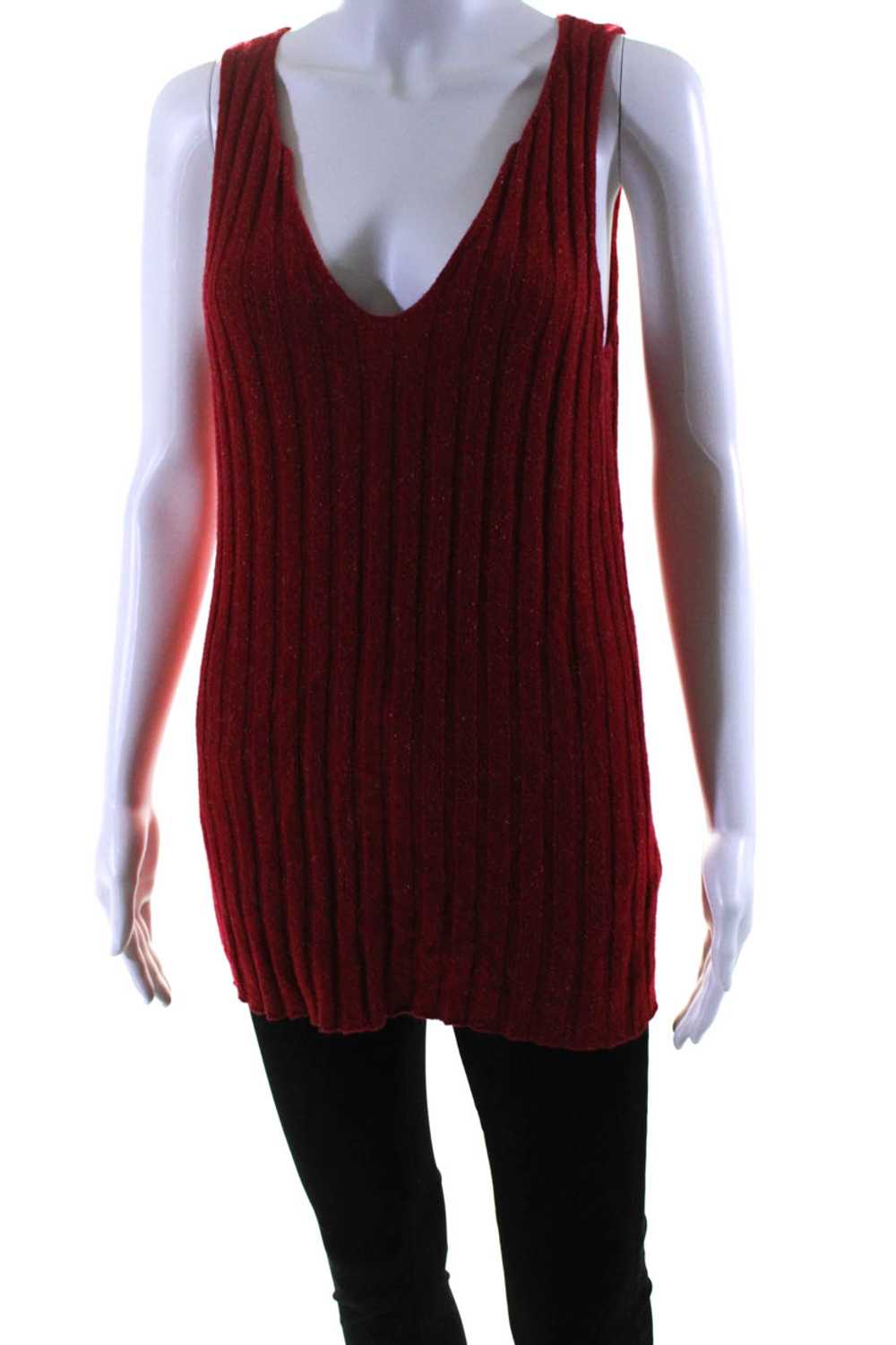 Creatures Of Comfort Womens Wide Rib V Neck Knit … - image 2