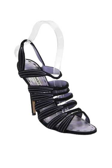 Manolo Blahnik Womens Stiletto Strappy Sandals Bla