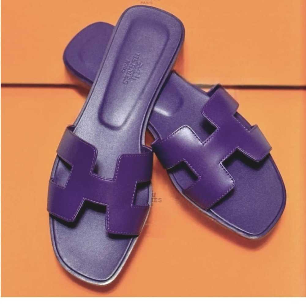 Hermès Oran leather sandal - image 7