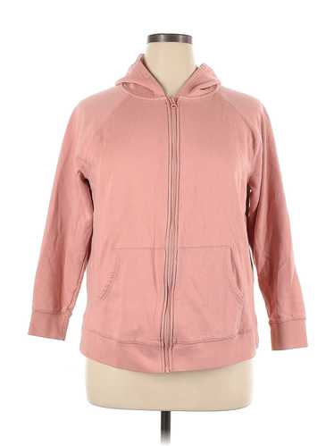 Terra & Sky Women Pink Zip Up Hoodie 0X Plus