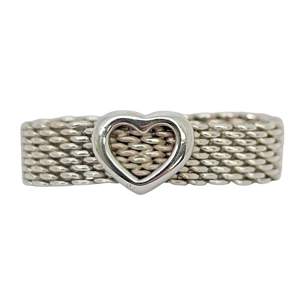 Tiffany & Co Somerset Sterling Silver Heart Mesh … - image 6