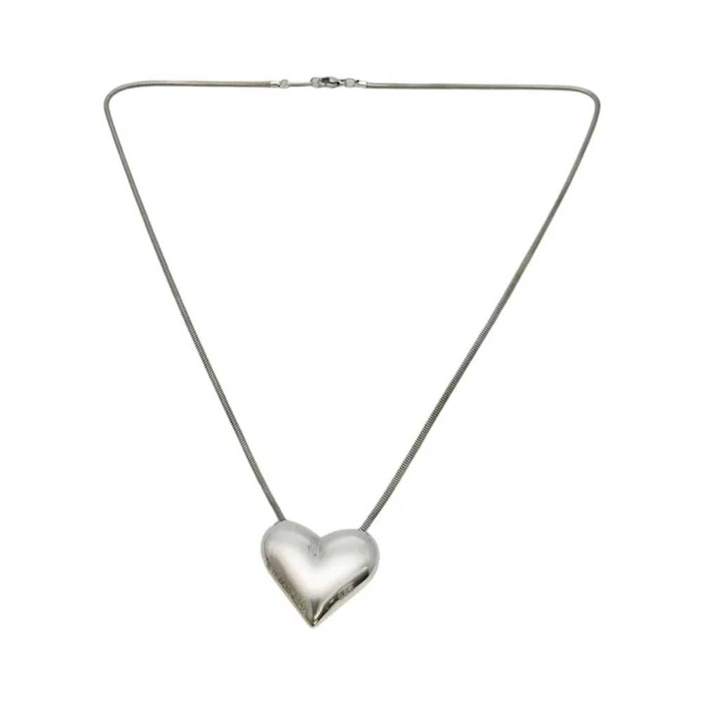 Tiffany & Co Sterling Silver Puffy Heart Pendant … - image 2