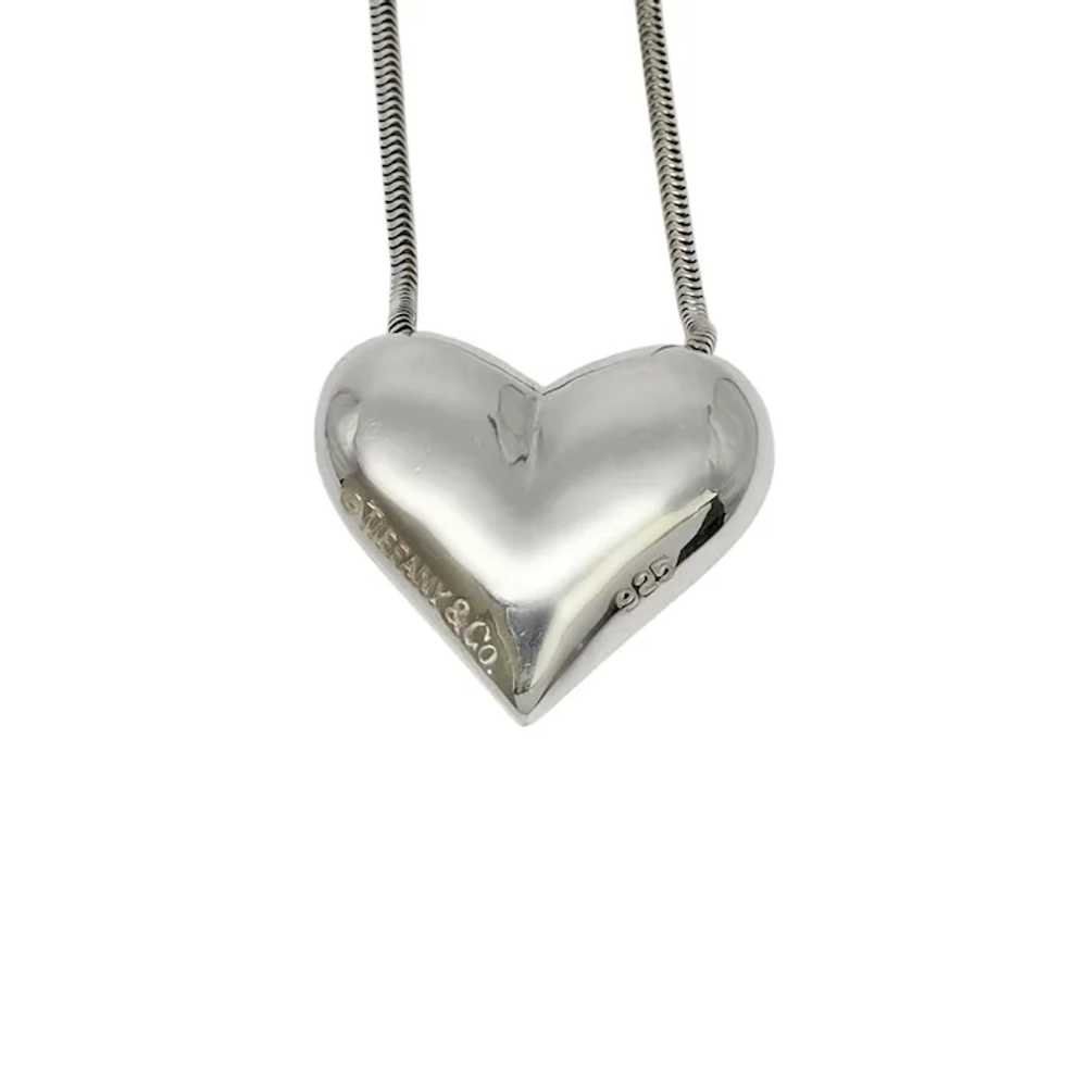 Tiffany & Co Sterling Silver Puffy Heart Pendant … - image 3