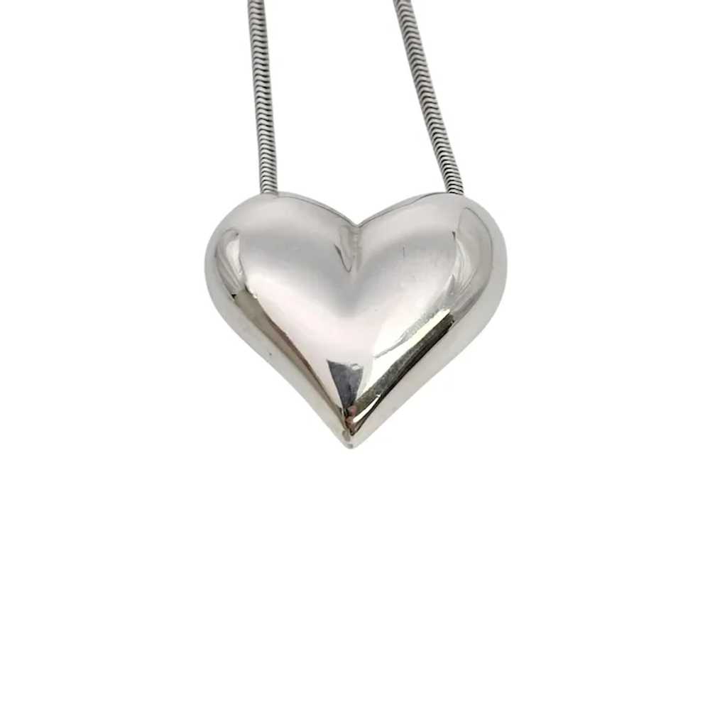 Tiffany & Co Sterling Silver Puffy Heart Pendant … - image 4