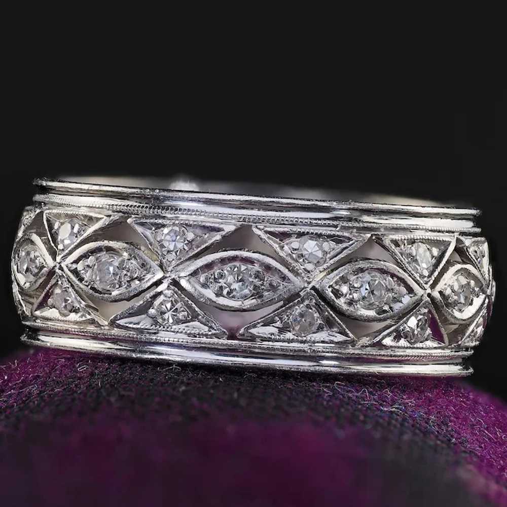 Antique Art Deco Platinum Single Cut Diamond Fili… - image 3