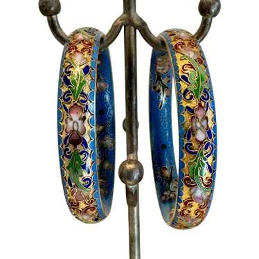 Pair Finely Detailed Chinese Champleve Bangle Brac