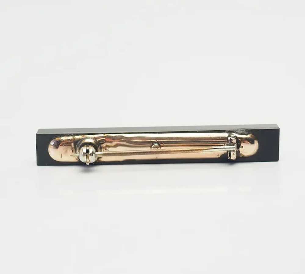 Antique 19th century onyx bar pin with 18k gold n… - image 5