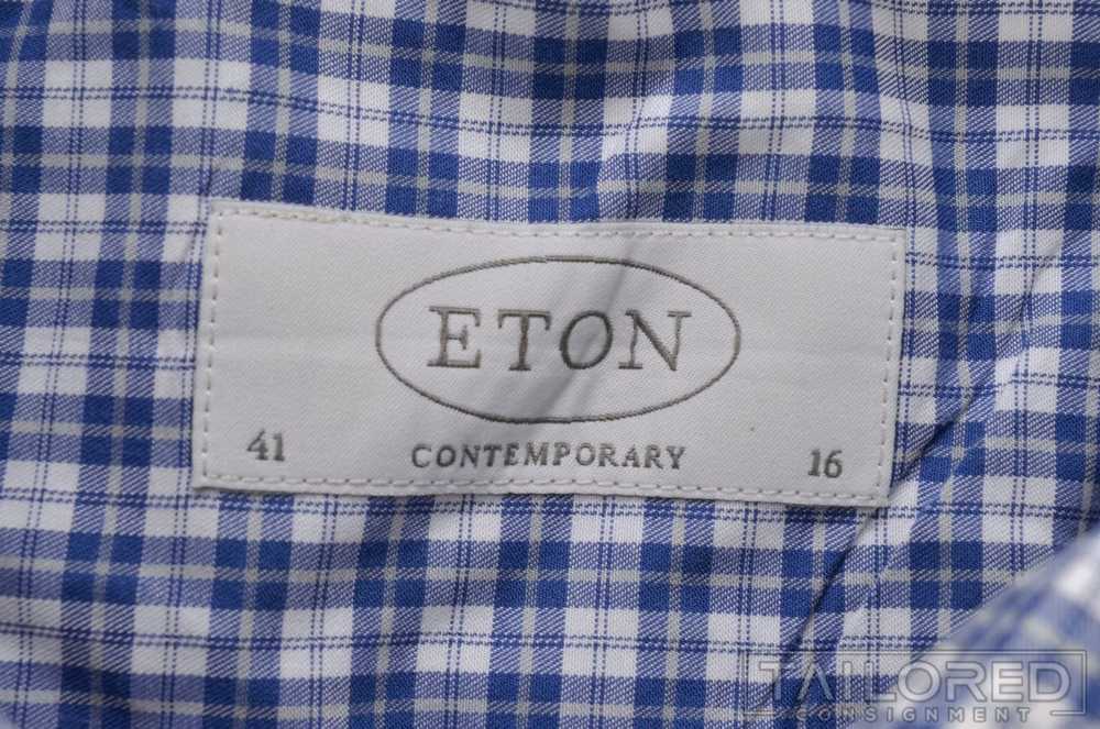 ETON Blue Check 100% Cotton Mens Luxury Contempor… - image 5