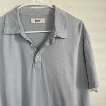 Buck Mason Buck Mason Washed Blue Short Sleeve Pol