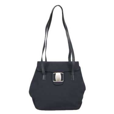 Salvatore Ferragamo Vara Black Canvas Shoulder Bag