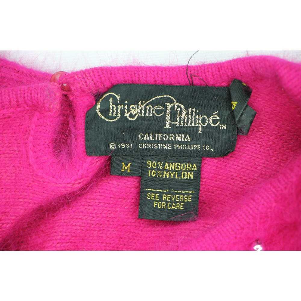 Other Vintage Angora Beaded Pink Pullover Sparkle… - image 8