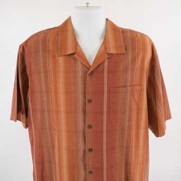 Tommy Bahama Tommy Bahama Orange Brown Silk Hawai… - image 1