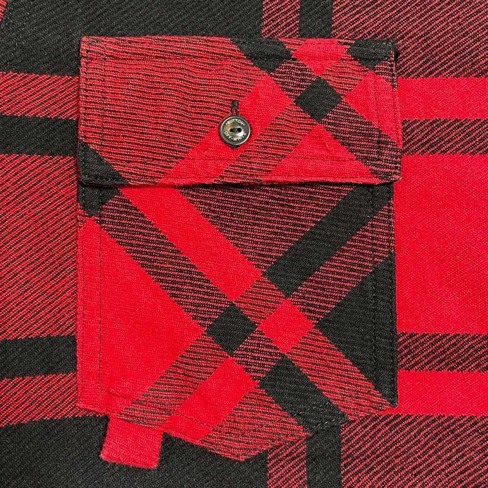 Off-White Diagonal Flannel Shirt Red Black - image 3