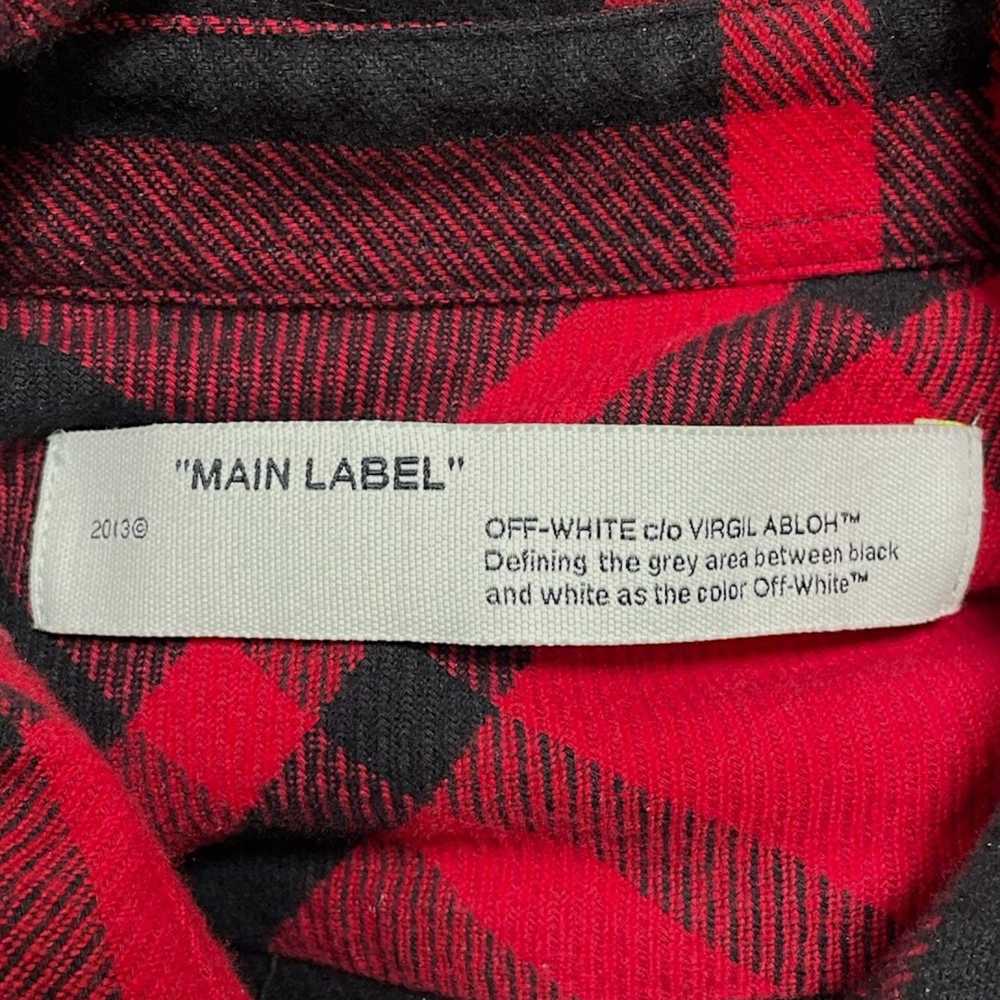 Off-White Diagonal Flannel Shirt Red Black - image 4