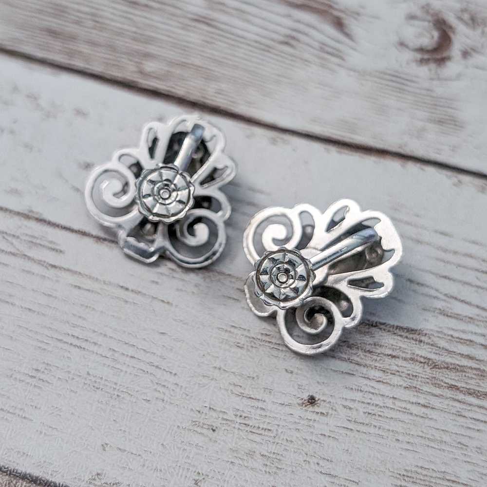 Vintage Vintage Screw On Earrings Fancy Ornate Si… - image 5