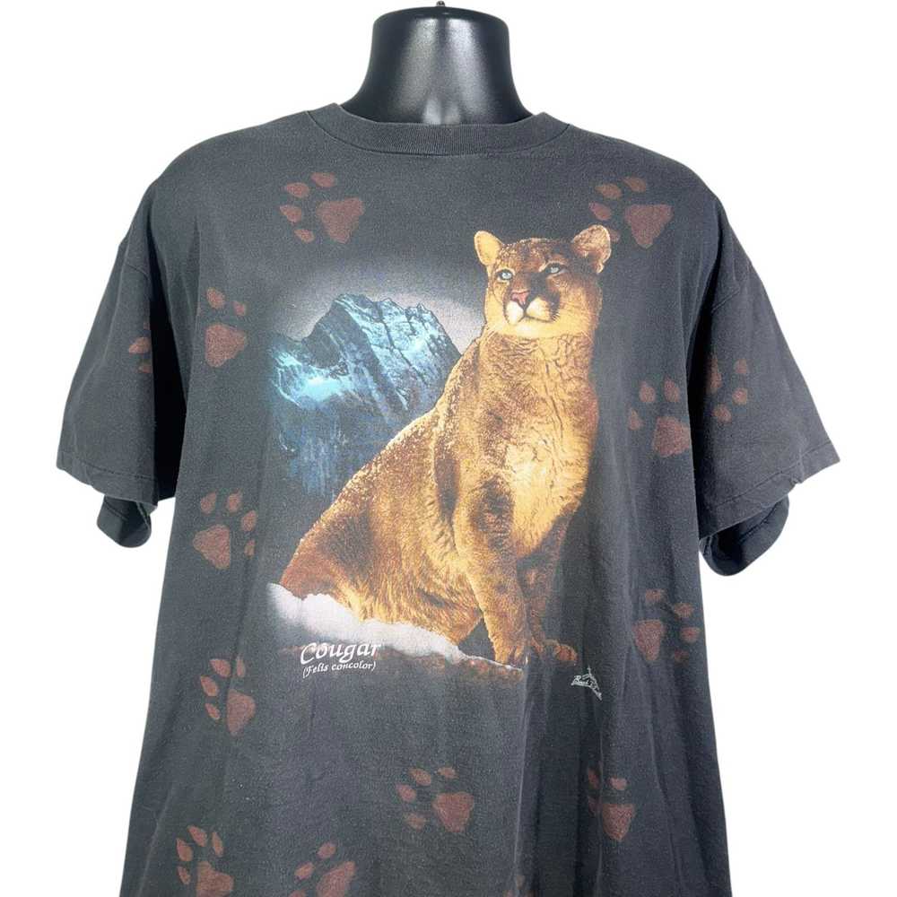 Vintage Vintage Cougar AOP Paw Print Nature Tee - image 2