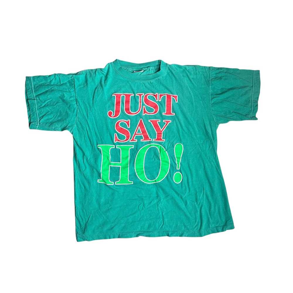 Vintage Vintage SingleStitch Just Say Ho! Christm… - image 1