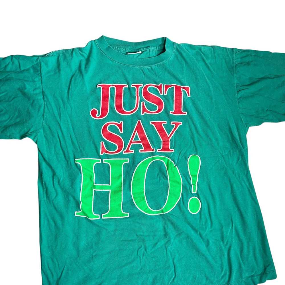 Vintage Vintage SingleStitch Just Say Ho! Christm… - image 2