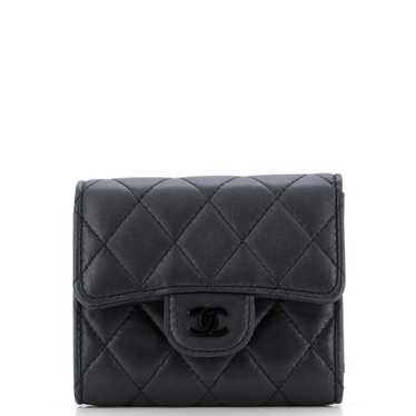 CHANEL So Black CC Compact Classic Flap Wallet Qui