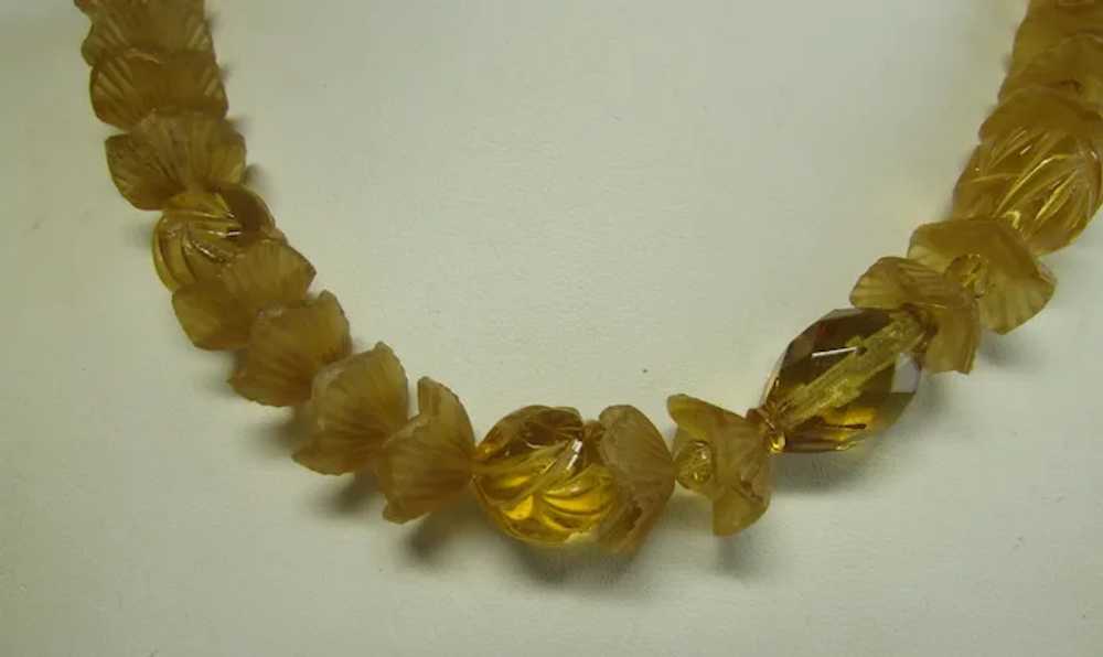 Vintage Kenneth J. Lane Carved Glass Necklace in … - image 12