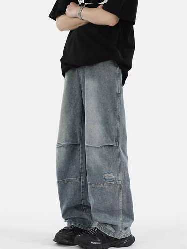 Japanese Brand × Streetwear Washed ripped wide-leg