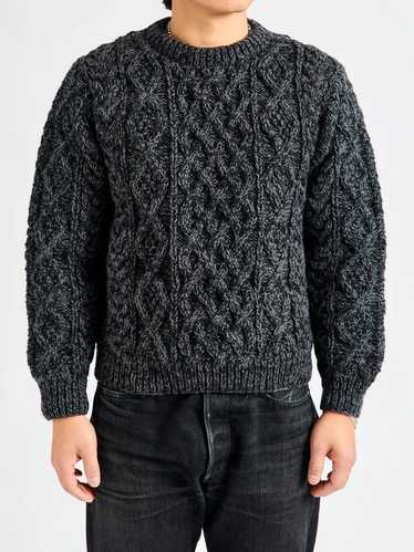 Pherrows Low Gauge Cable Knit Sweater in Grey