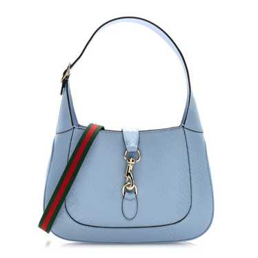 GUCCI Snakeskin Web Small Jackie 1961 Hobo Blue