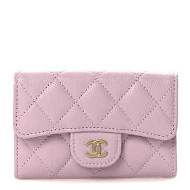 CHANEL Caviar Quilted Flap Card Holder Wallet Ligh