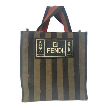 FENDI/Tote Bag/Stripe/KHK/LOGO SHOPPING CANVAS