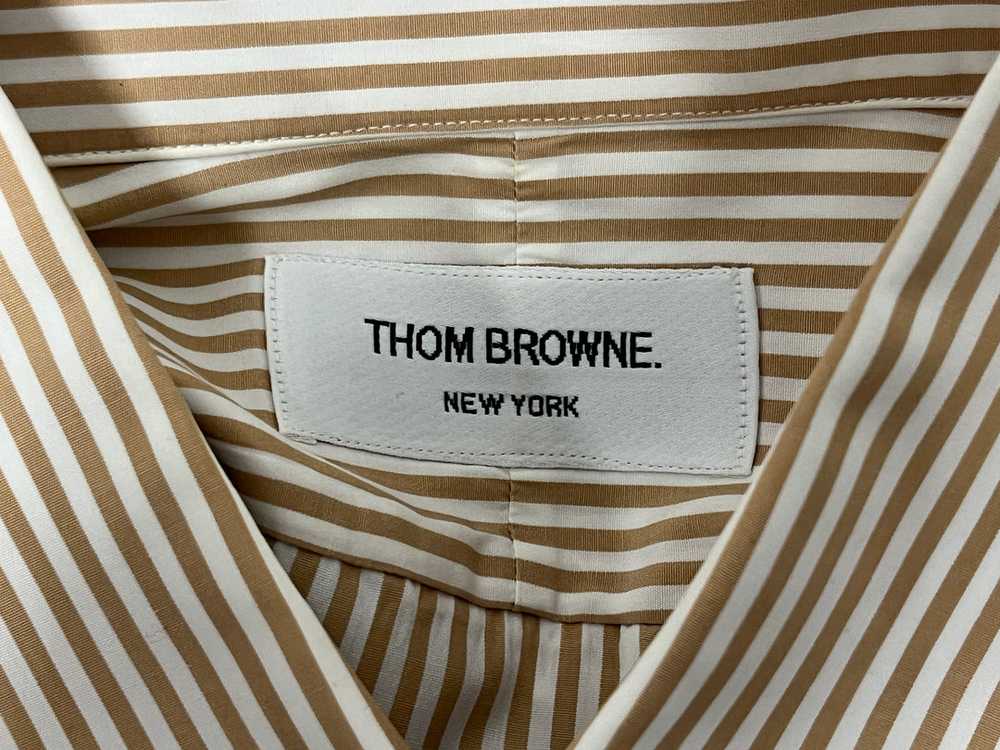 THOM BROWNE. NEW YORK/LS Shirt/M/Cotton/BEG/Strip… - image 3