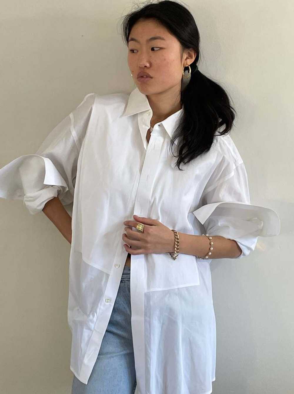 White cotton tuxedo shirt - image 2